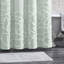 Rideau de douche 100% coton à motif floral vert-327543459-327543456