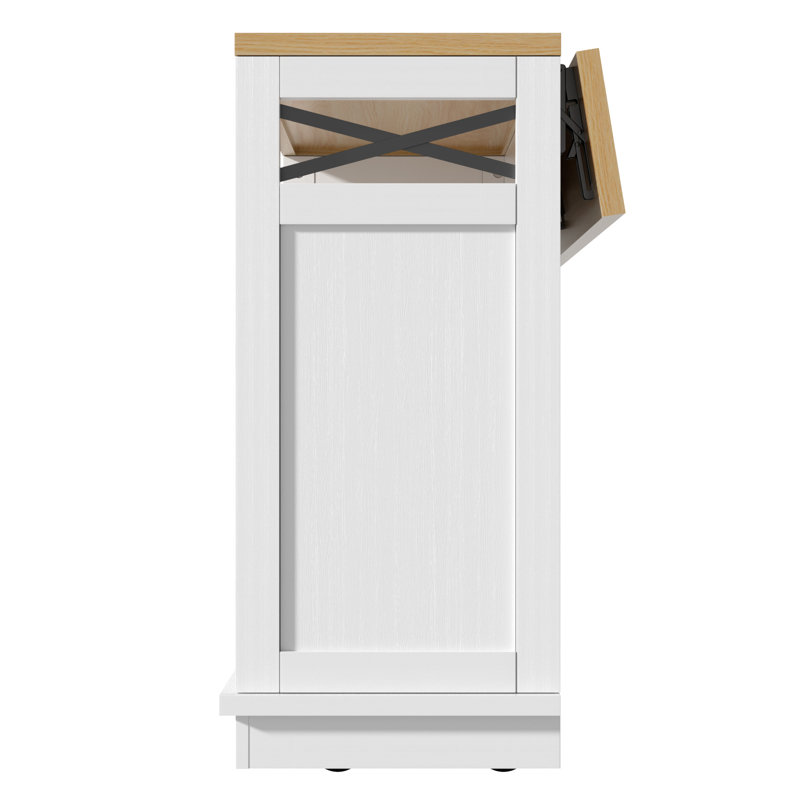 Wood Kitchen Island, White