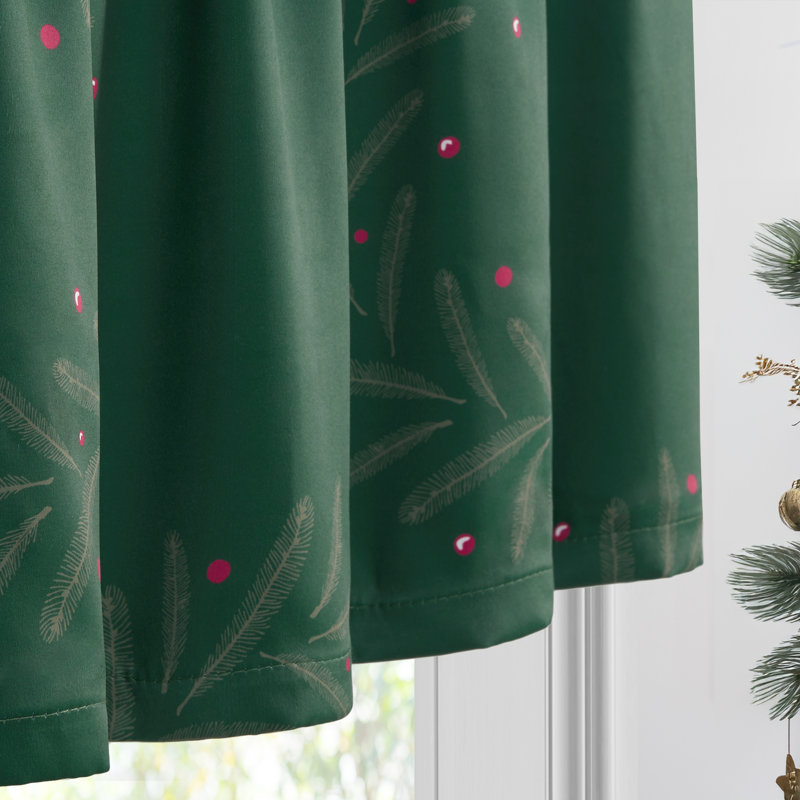 Cantonnière de Noël avec passe-tringle, Vert