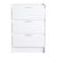 Armoire de salle de bain autoportante blanc brillant, 24 pouces, 3 tiroirs à fermeture en douceur, fabrication en contreplaqué, rangement spacieux pour les cosmétiques