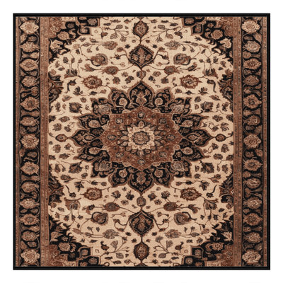Machine Washable Persian Brown Area Rug