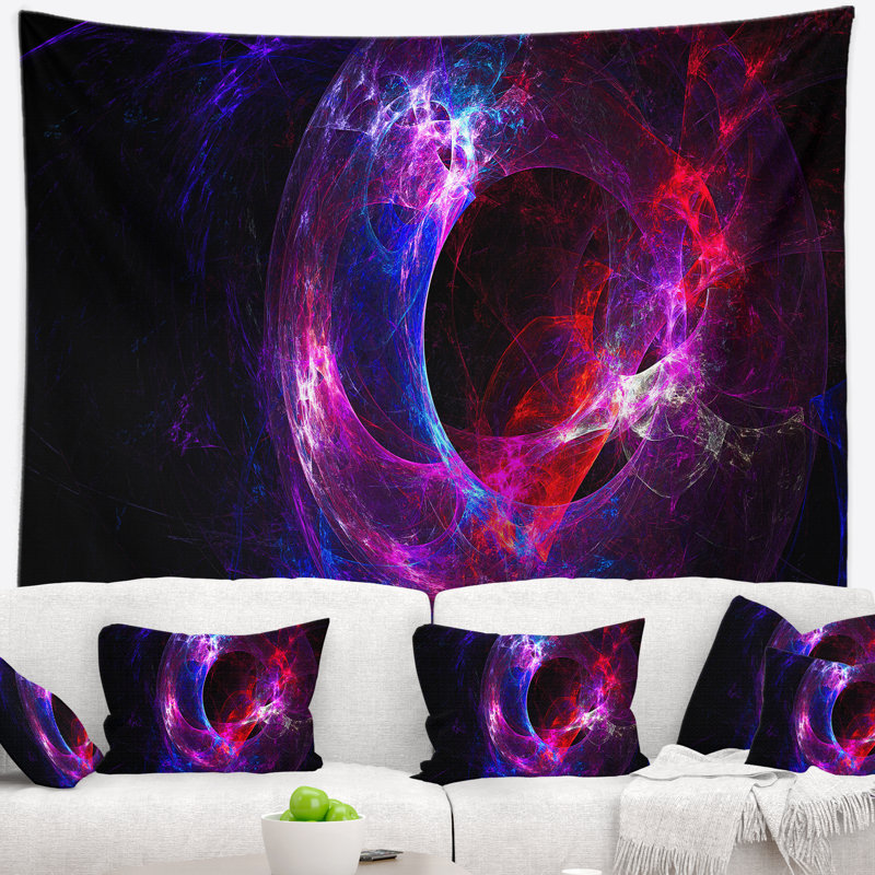 Tapisserie violette galaxie lointaine Abstract, H 32 po x l 39 po