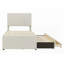 Lit plateforme simple tapissier avec rangement supplémentaire - aucun sommier requis, beige
