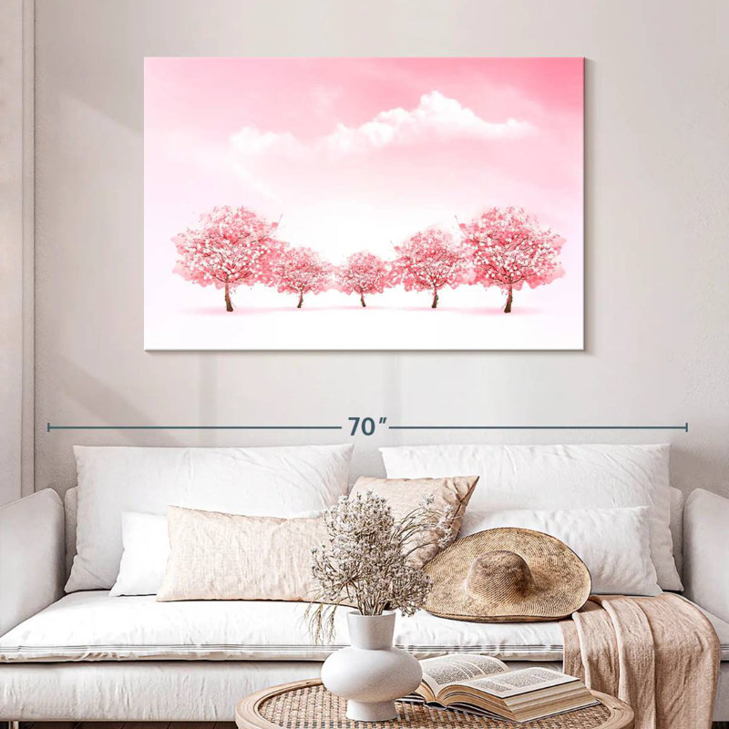 Harnek Calming Japanese Sakura Trees, 32" H x 48" W