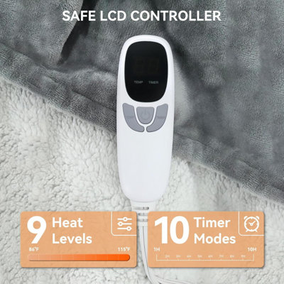 Heated Throw Blanket Flannel Electric Blanket Throw With 4 Hrs Timer Auto-Off & 3 Heating Levels Sherpa Heated Blankets With Overheating Protection