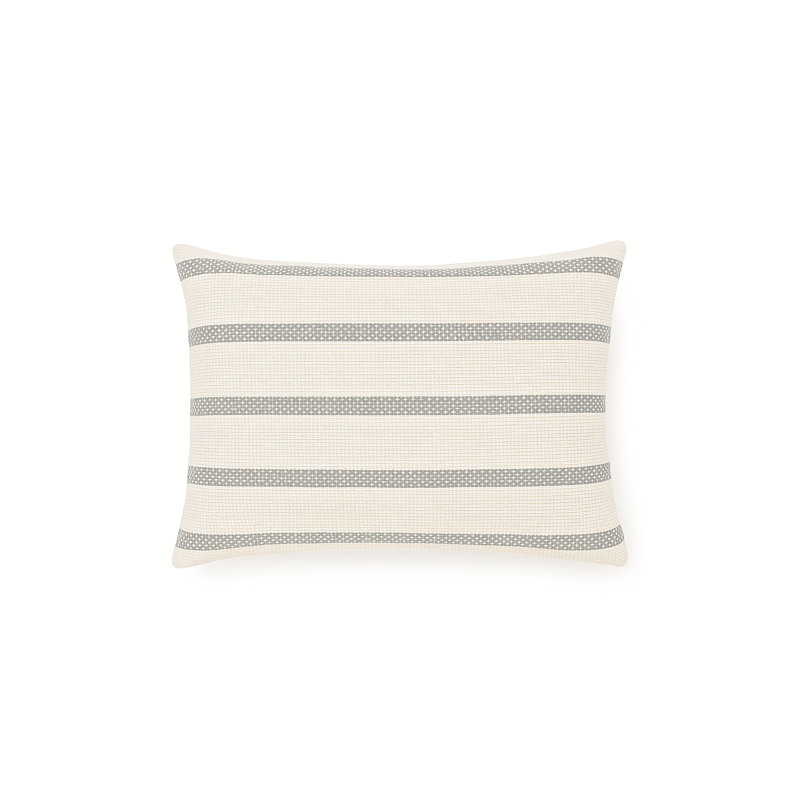 Classic Grey Regatta Stripe Indoor Outdoor Pillow 14x20