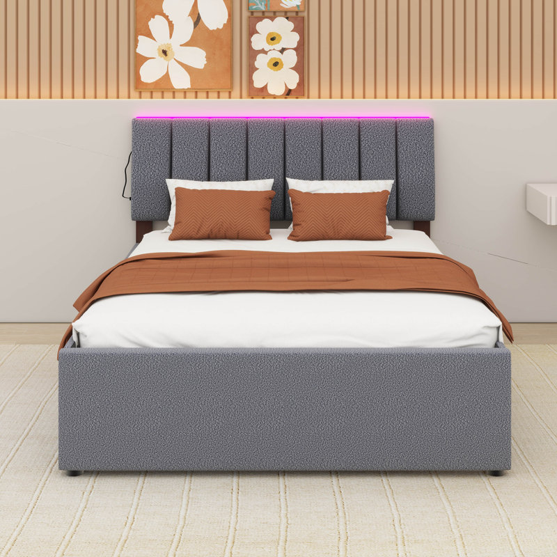 Dotta Upholstered Platform Bed, Full/Double, Gray