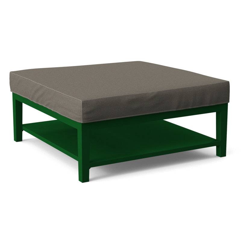 Hammond Square Ottoman, Antique Black Finish, Gray Sugar Performance; 0863-84
