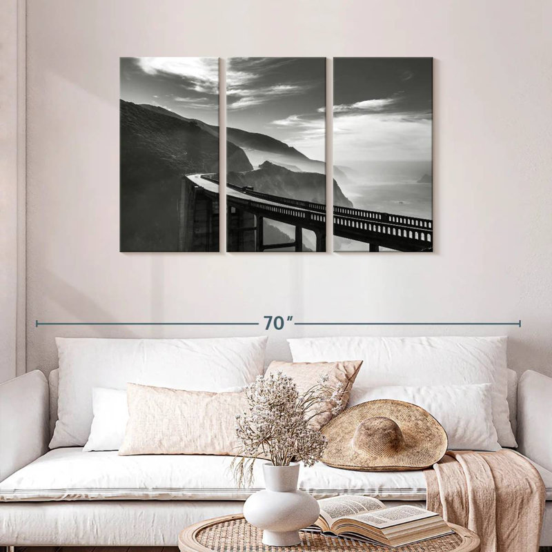 Nicci Monochrome Bixby Bridge, 28" H x 45" W