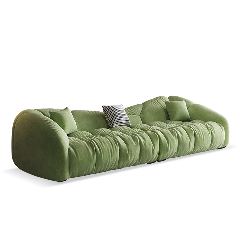 Coussin modulaire en polyester vert, 28.35" H x 110.24" W x 41.34" D, Green