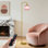 Lampe sur pied arquée 67 po avec télécommande et ampoule 67 po