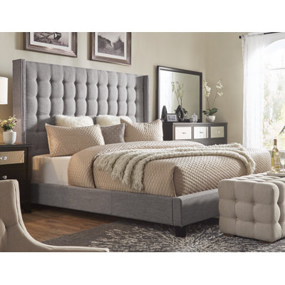 Kaster Upholstered Linen Wingback Headboard