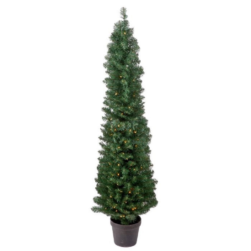 Arbre de Noël artificiel épinette vert en pot, H 60 po x l 18 po x P 18 po
