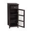 Freestanding Floor Storage Accent Cabinet with Waffle Glass Door, Drawer & Shelves