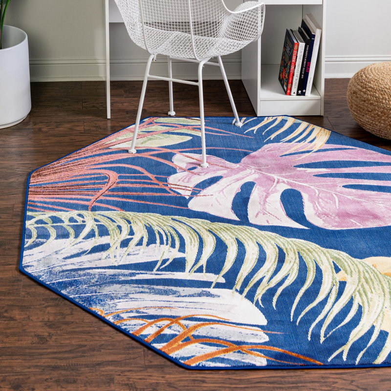 Lavern Floral Indoor Rug, Octagon 6' x 6'