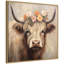 Adorable Floral Boho Highland Cow by The Creative Bunch Studio Framed Canvas Wall Art Print-1172718360