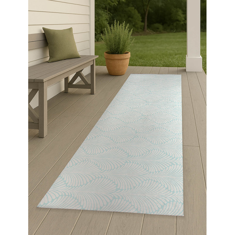 Elegant Palms Non-Slip Outdoor Rug, Runner 2'6" x 8'
