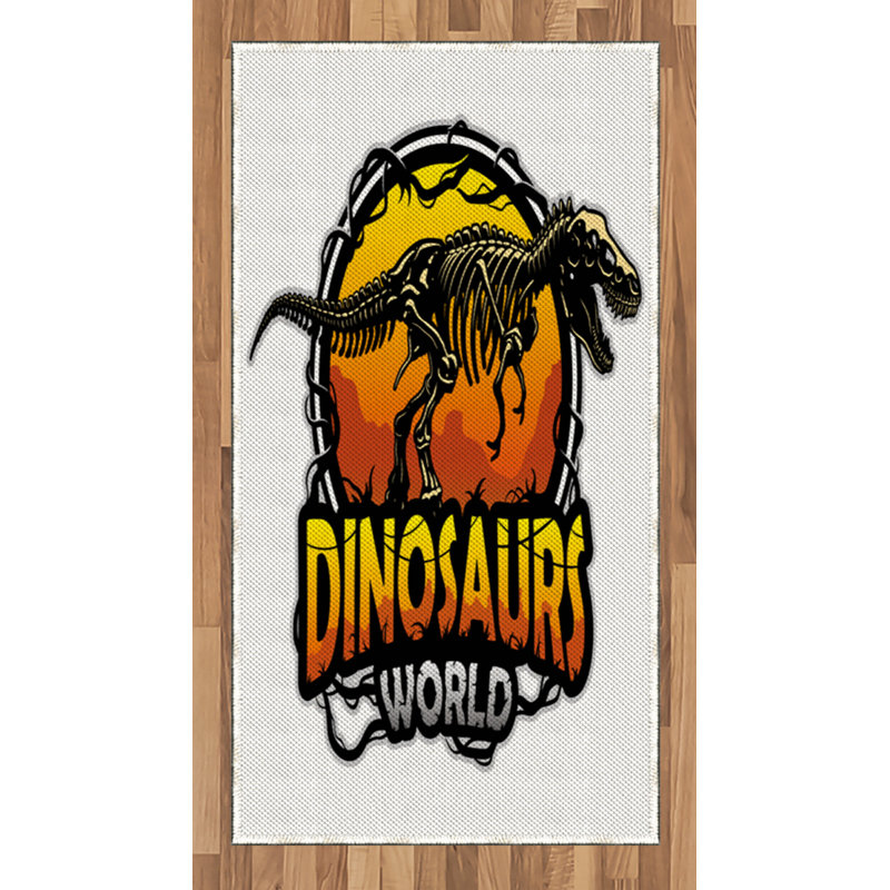 Dinosaur High Density Long Fiber Poly Threads Decorative Area Rug Carpet, Rectangle 2'7" x 5'