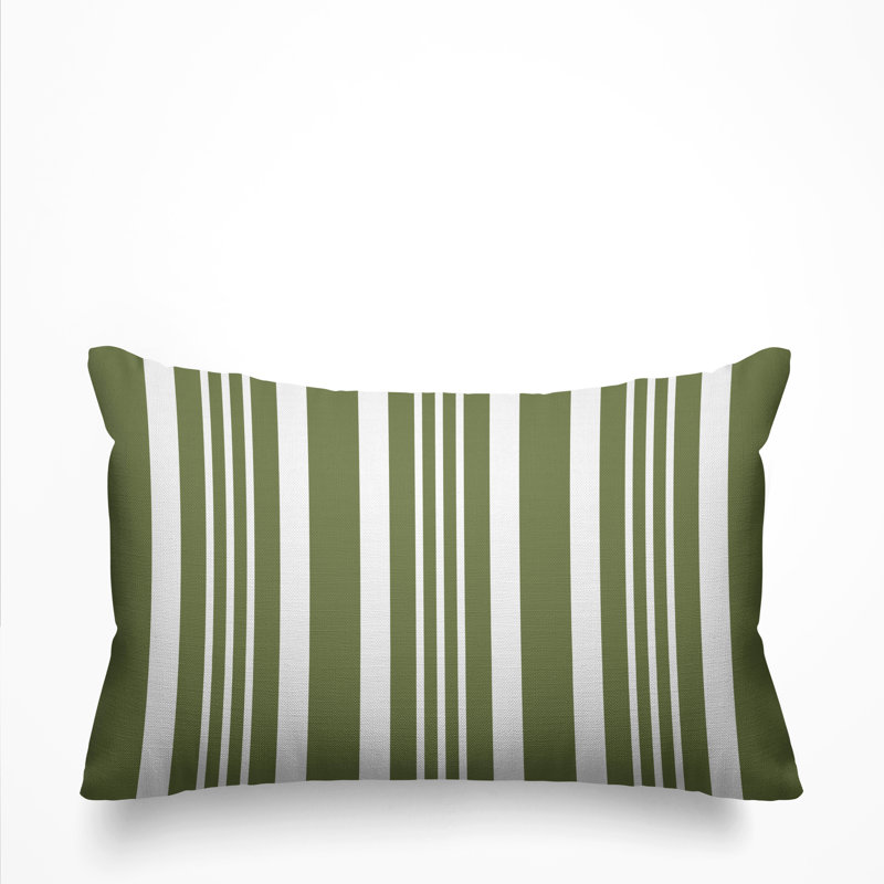 Healthcliff Striped Outdoor Reversible Throw Pillow, Cilantro