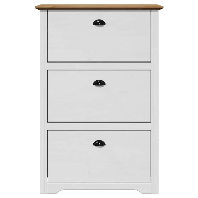 12 Pair Shoe Rack, White/Brown