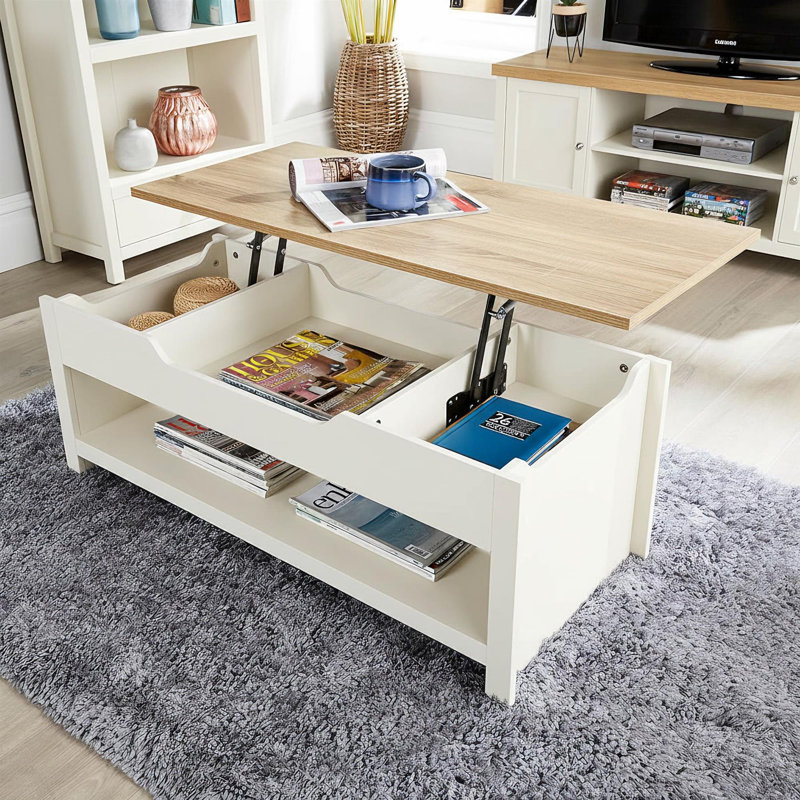 Acushnet Lift Top Coffee Table with Storage, White