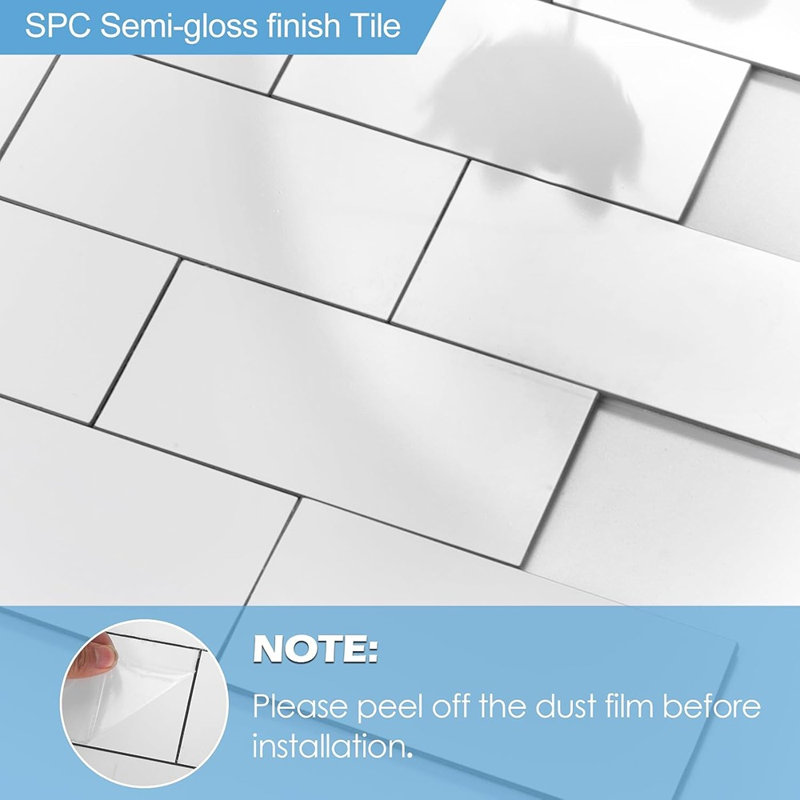 Carreaux de dosseret blanc poli