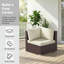 Fauteuil de coin de patio extérieur Maahika en résine tressée PE avec coussin-1700673042