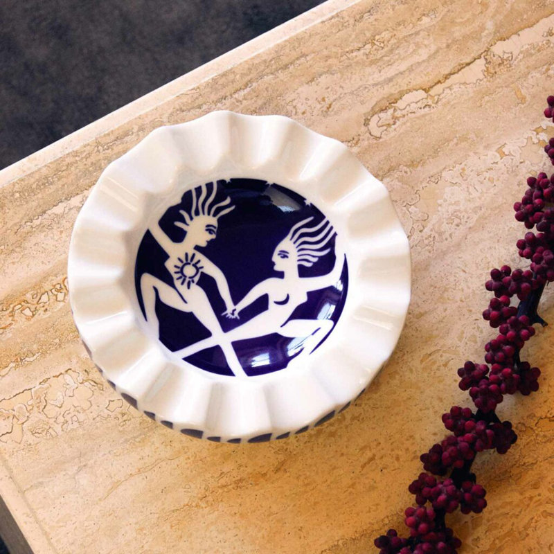 Porcelain Round Decorative Tray, Gemini