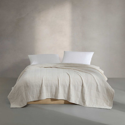 Calvin Klein Solid Cotton Gauze Cozy Quilt Set