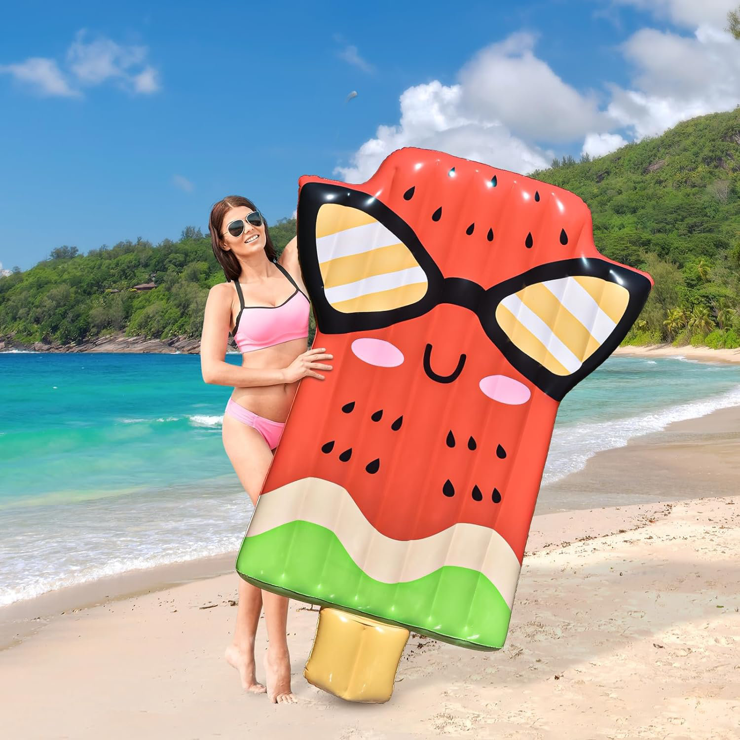 Utibia Inflatable Pool Float Adult Size, Giant Watermelon Pool Floats