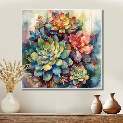 Rylinn vert rouge cactus paysage IV - art mural cactus