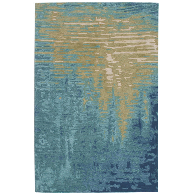 Tasley Wool Abstract Indoor Rug, Rectangle 3'5" x 5'5"