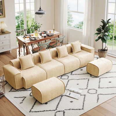 Canapé modulaire en forme de L à 6 places Boneless, sans assemblage requis