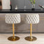 Tabourets de bar pivotants à hauteur de siège réglable, tabourets de bar rembourrés en polyuréthane moderne avec dossier complet capitonné, pour pub à la maison et îlot de cuisine (beige, ensemble de 2)-2051773174