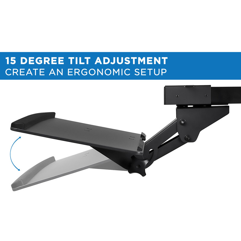 Mount-It! Under Desk Computer Keyboard and Mouse Tray, Ergonomic Keyboard Drawer with Gel Wrist Pad