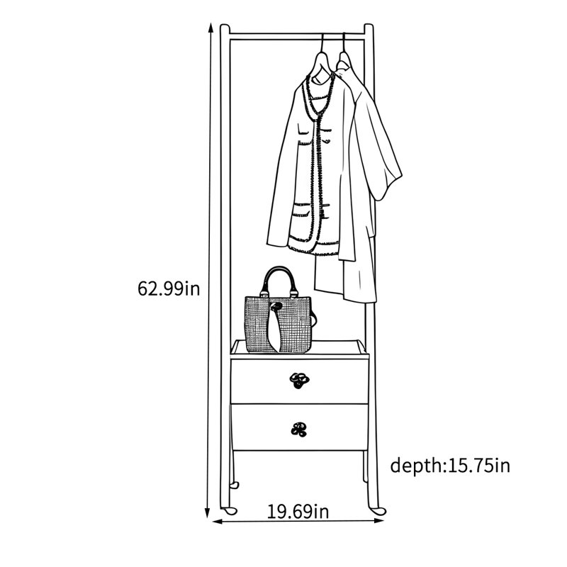 Portemanteau mobile avec tiroirs