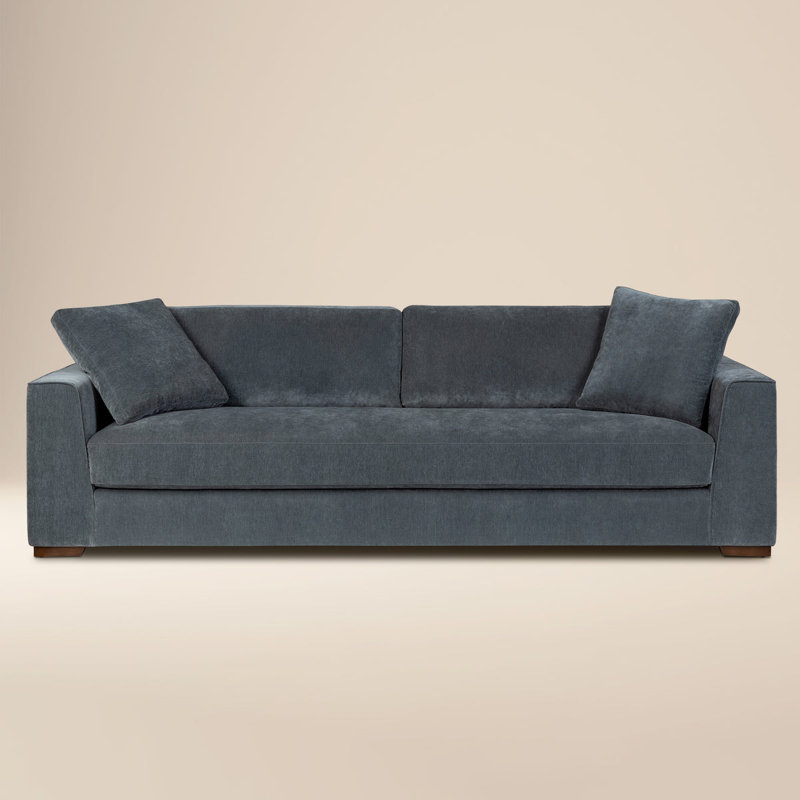 Canapé Capri de 99 po recouvert de tissu, Boreal Blue Chenille