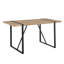 Ensembles de table de salle à manger modernes peu encombrants avec base en métal, finition bois