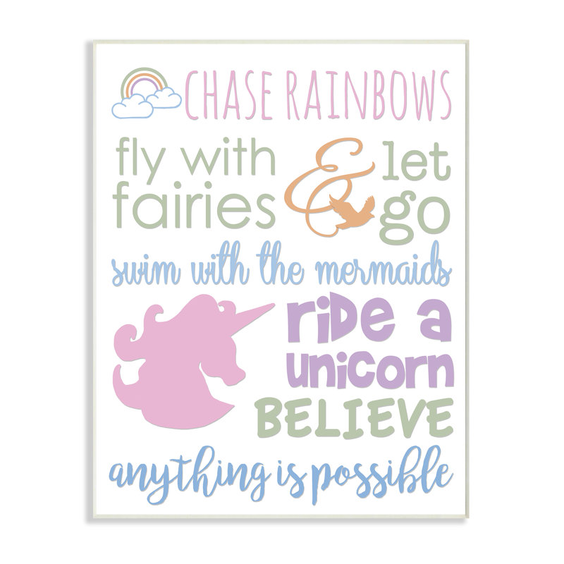 « chase rainbows pensons », impression, H 19 po x l 13 po, Plaque murale