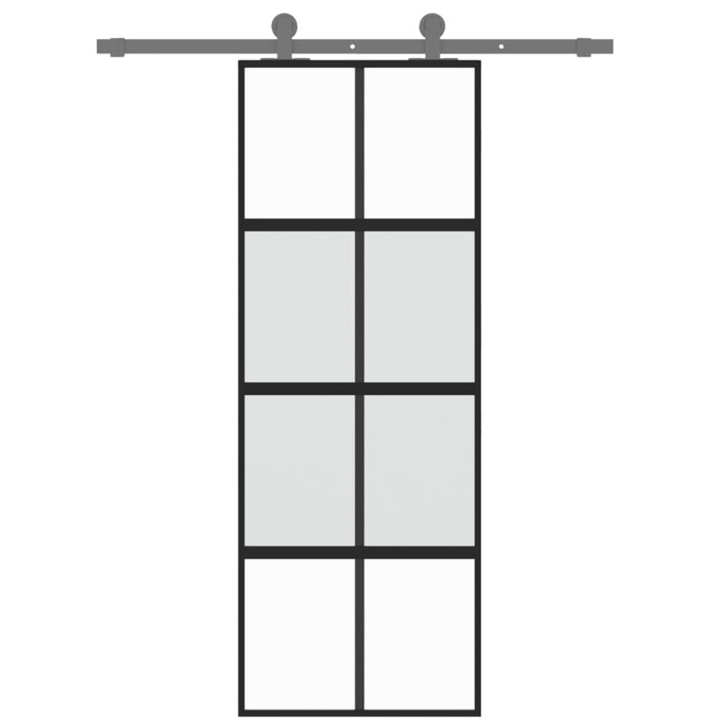 Bucknell Sliding Door, 76cm W x 205cm H, Black/Clear/Light Gray