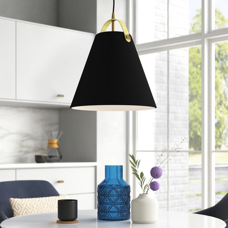 Dipti 1 - Light Single Pendant, Aged Brass, Black