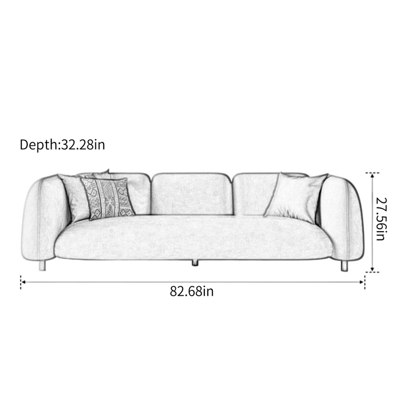 Saliard, H 27,56 po x l 82,68 po x P 32,28 po, 3, Beige