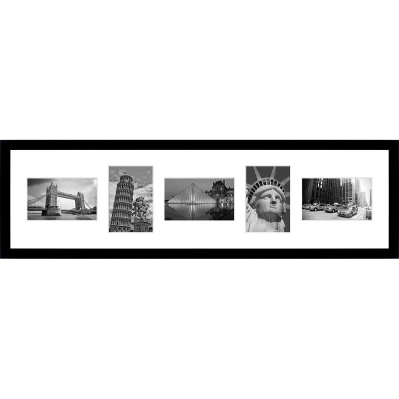 Adlen Wood Picture Frame with Mat, Black