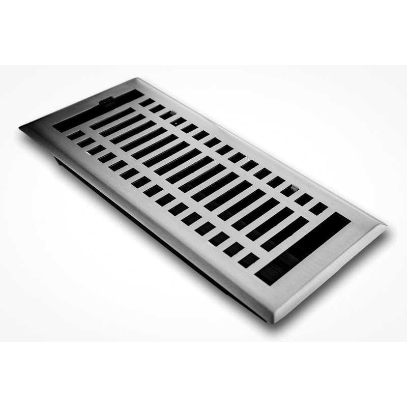 Registre de fixation en métal pour plancher / mur, Nickel brossé, 10 x 6