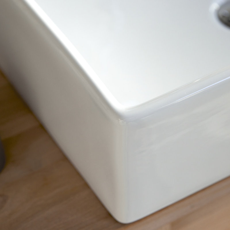 Tikamoon Ema 16.14'' Ceramic Rectangular Bathroom Sink
