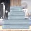 Ruvins Cotton Highly Absorbent 6-Piece Solid and Checkered Border Towel Set-1590849667