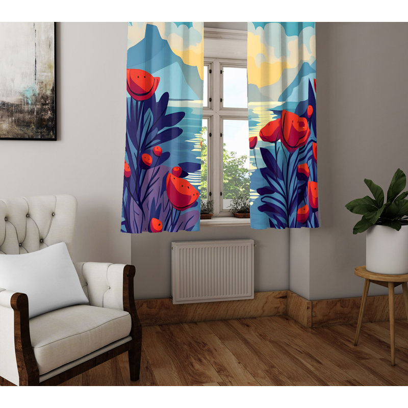 Paire de rideaux semi-transparents en polyester Dewanna, L 40 po x L 61 po
