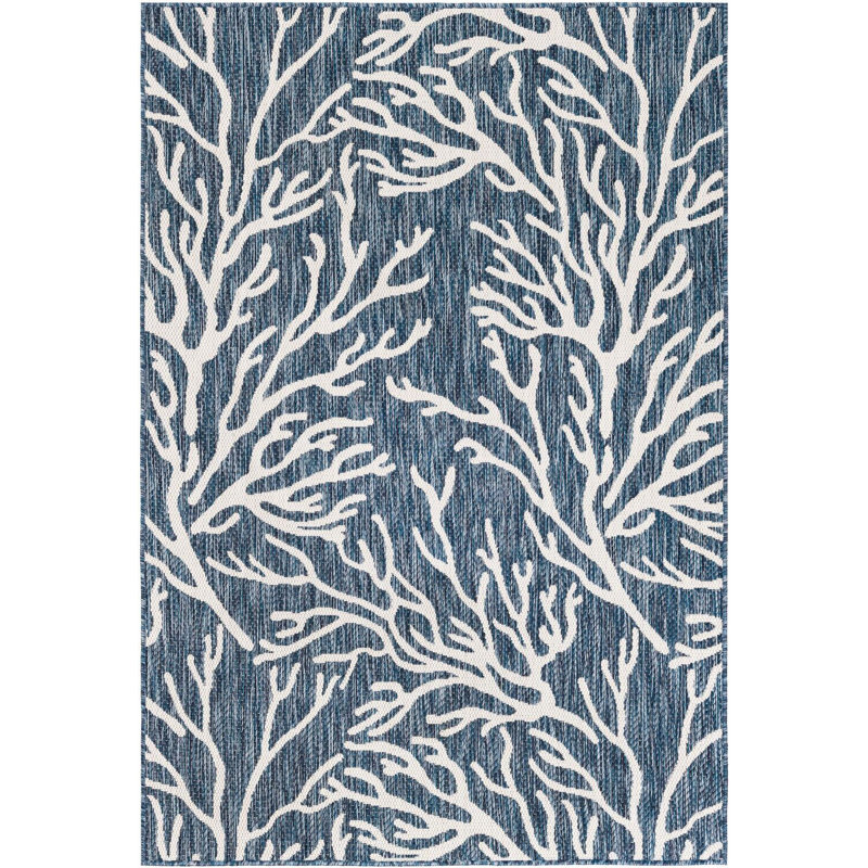 Tapis bleu contemporain Azilynn, Rectangle 4 pi 1 po x 6 pi 1 po