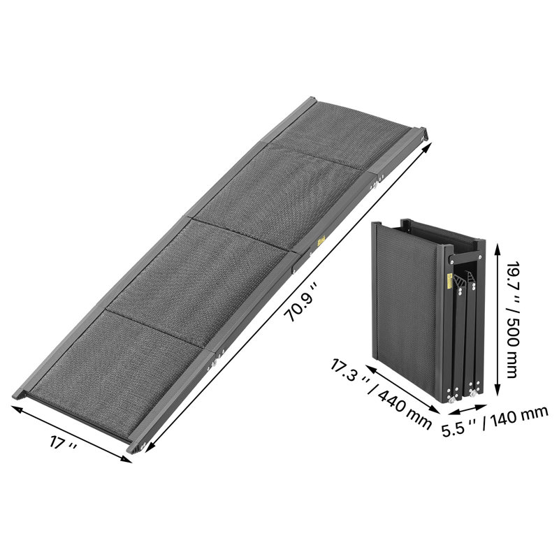 Dog Ramp for Cars, 180 x 43.2 cm, Folding Pet Ramps for Medium & Large Dogs up to 113 kg, Pet Stair Ramp with Non-Slip Oxford Fabric Surface, Portable Outdoor Dog Car Ramps for SUV & Truck