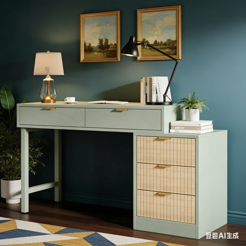 Bureau d'ordinateur Modern Home Office, Gris